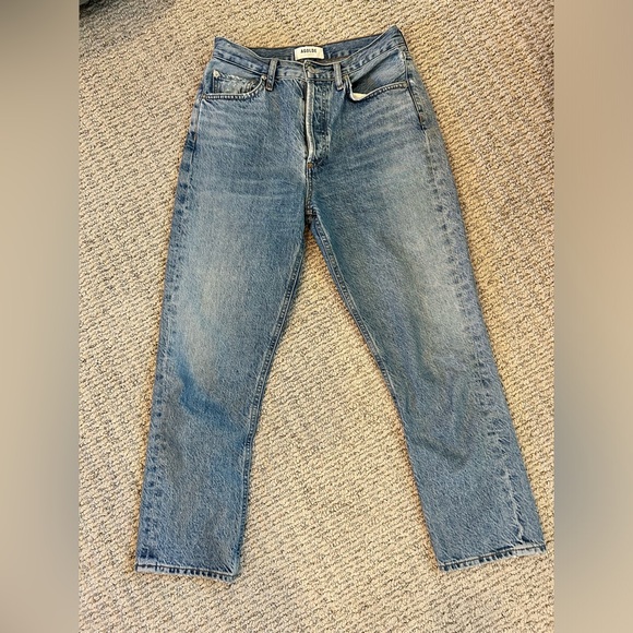 Agolde Blue Straight Leg Jeans - Picture 1 of 3